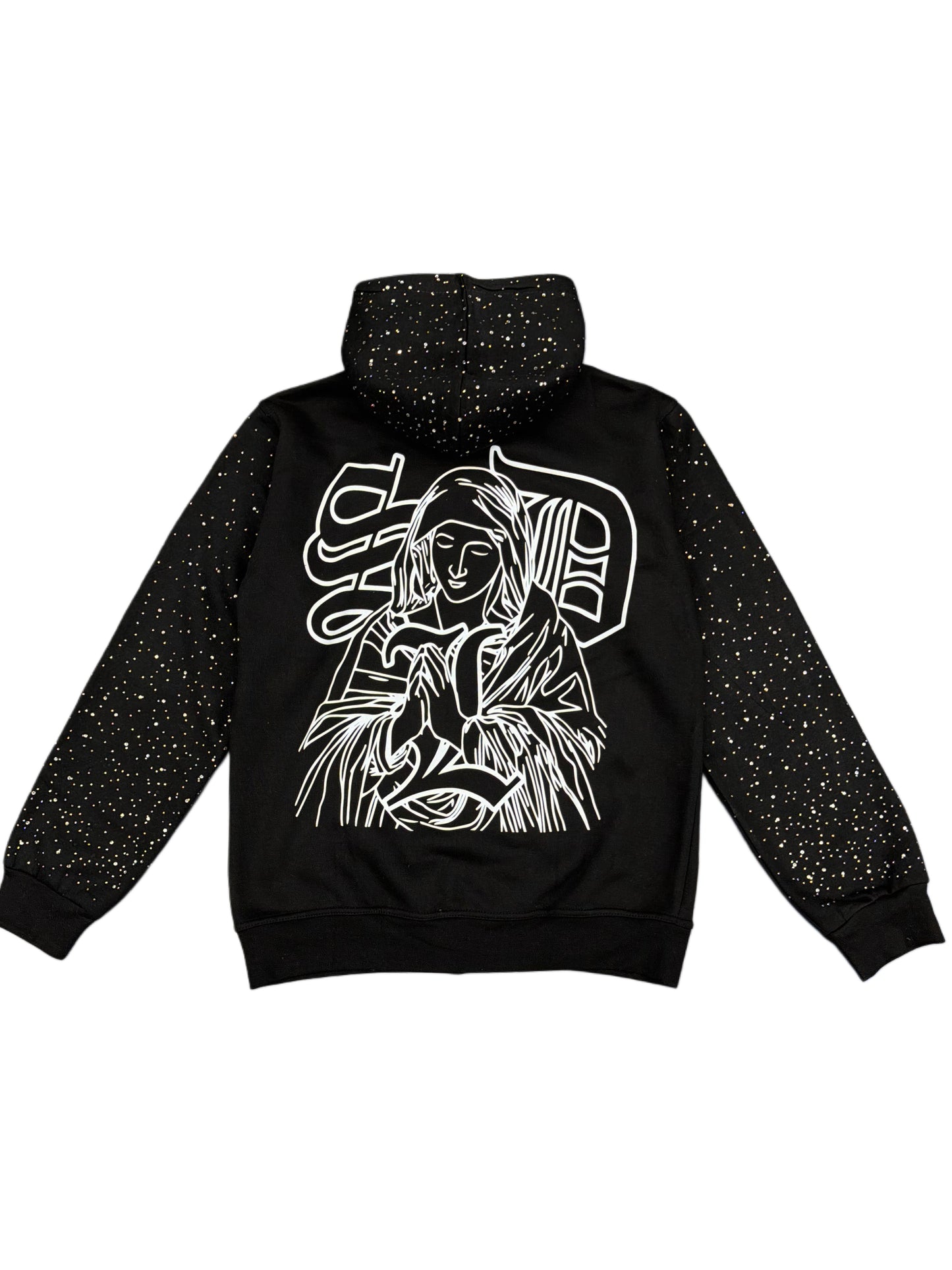 SDLxBluestrips Rhinestone Blk Hoodie #VIRGIN