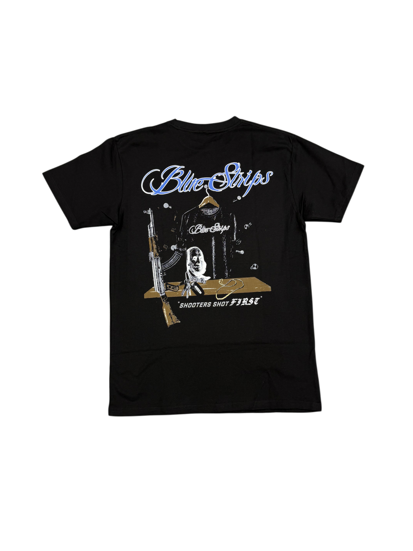 Bluestrips Black T-Shirt