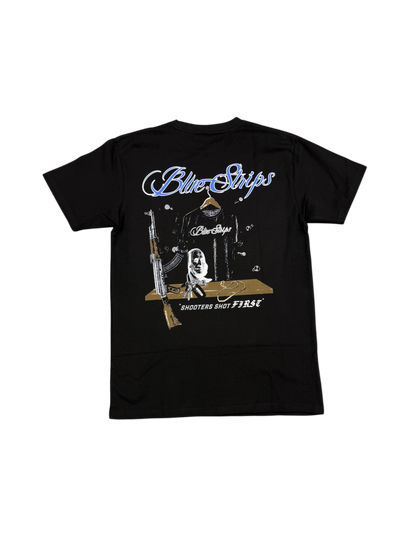 Bluestrips Black T-Shirt
