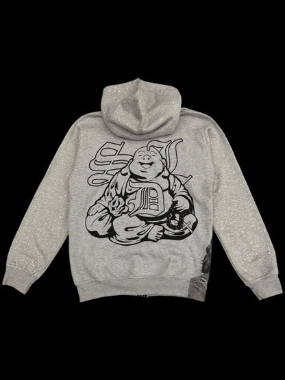 SDLxBluestrips Rhinestone Gry Hoodie #BUDDHA
